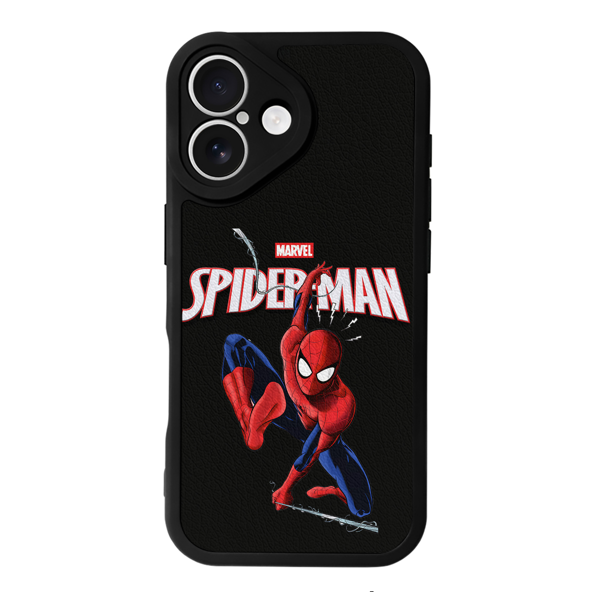Spider Man スパイダーマン 【iPhone 16シリーズ対応】シリコンスマホケース（レザー調） 材質：シリコン